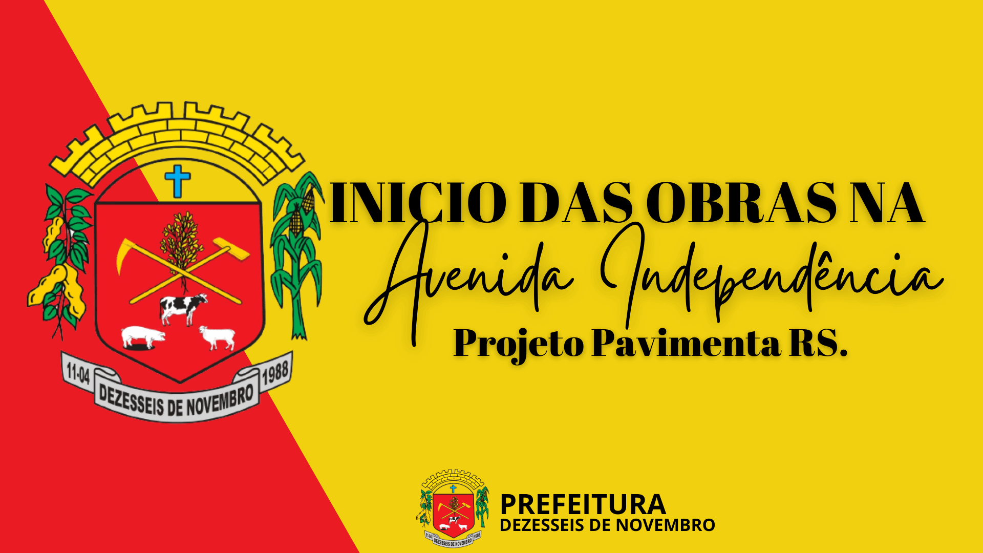 INICIARAM AS OBRAS DE ASFALTAMENTO NA AVENIDA INDEPENDÊNCIA. 